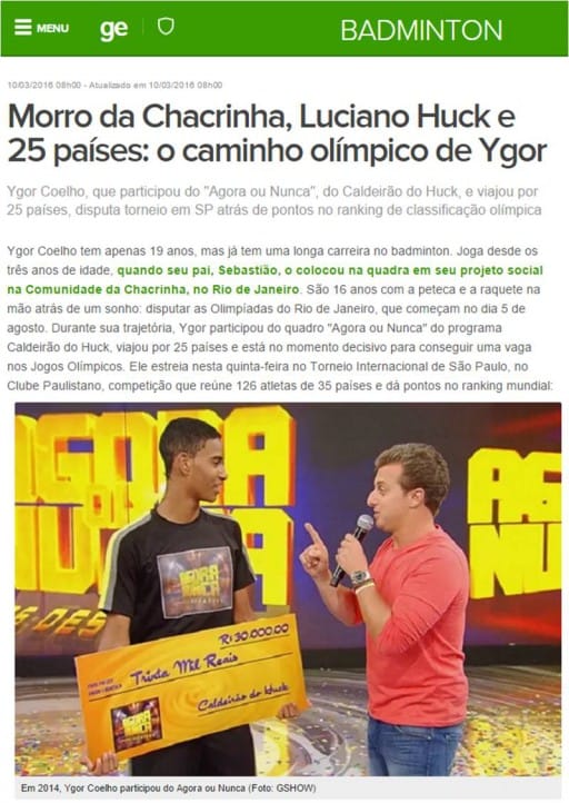 2016 03 10 Globo Esporte