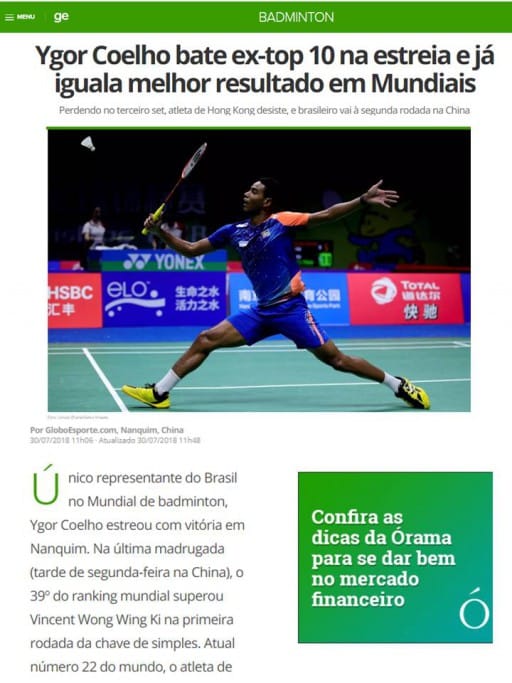 2018 07 30 Globo Esporte